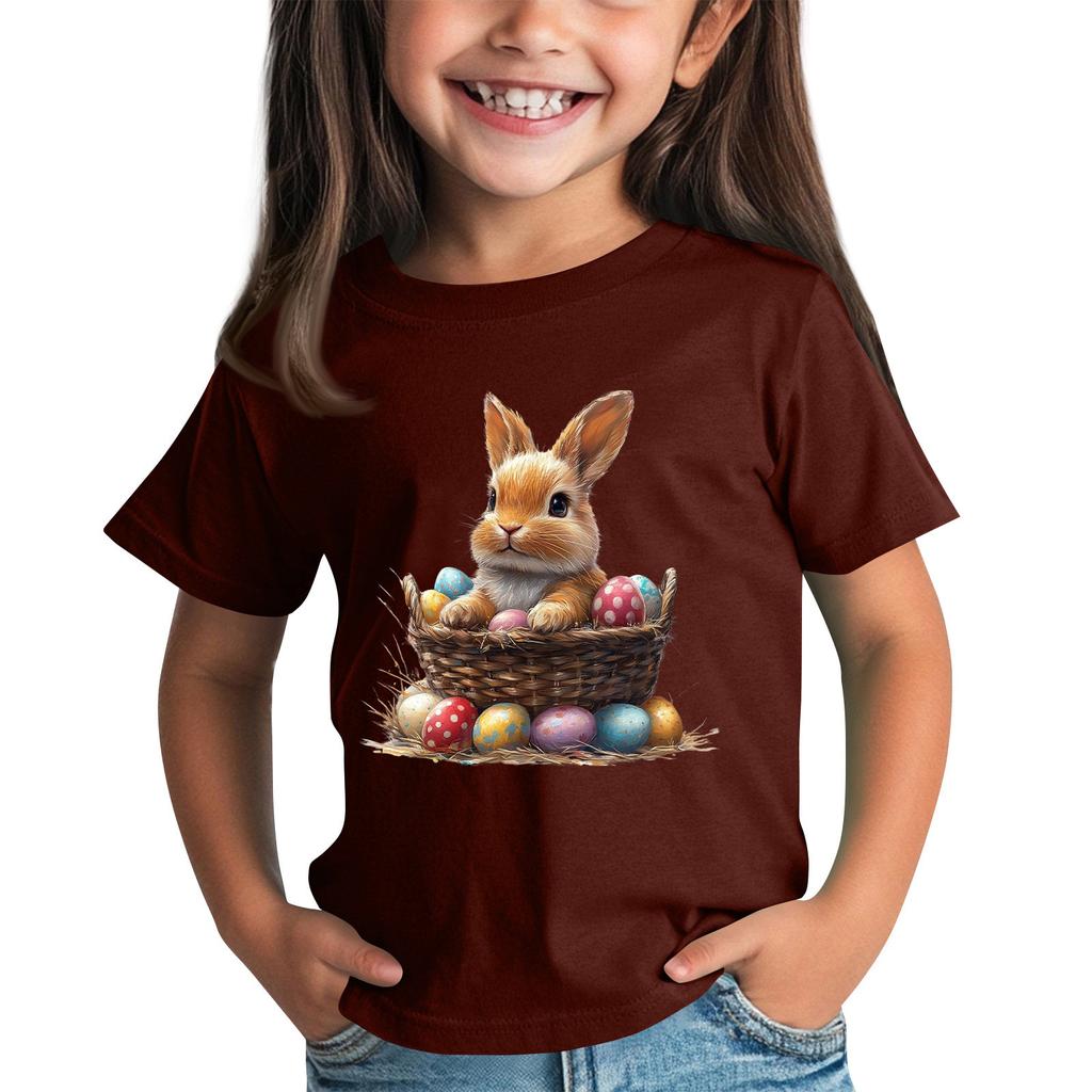 Barn Kortärmad Hals T-shirt Djurmönster Vardaglig Topp