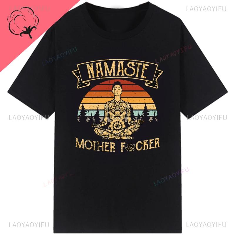 Pánské volnočasové tričko Vintage Namaste Matka Explicitní 3D tričko Pánské Bavlněné S kulatým výstřihem Topy Letní trička