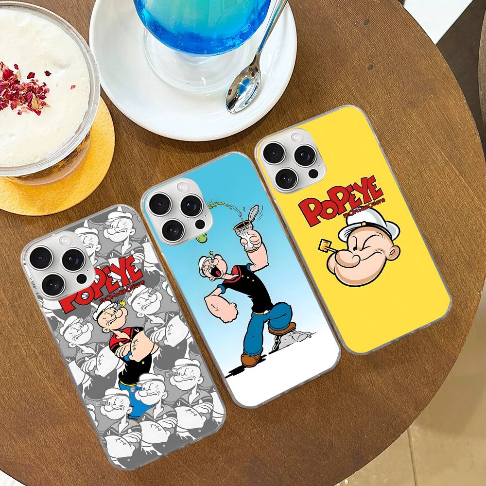 P-PopeyeS The SailorS For IPhone 14 Pro Max 13 17 11 16 12 15 Air Plus Satin Colorful Phone Case