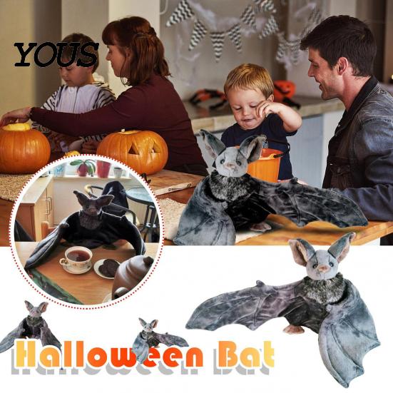 Soft Texture Stuffed Bat Halloween Plush Toy, 24cm Big Animal Pillow Decorative for Parties Kids, Room Decor, Party Favors Kids
