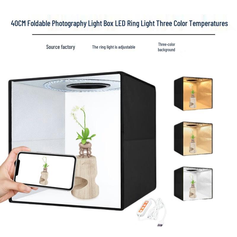 OLOEY Portable Folding Photography Studio with Ring Light