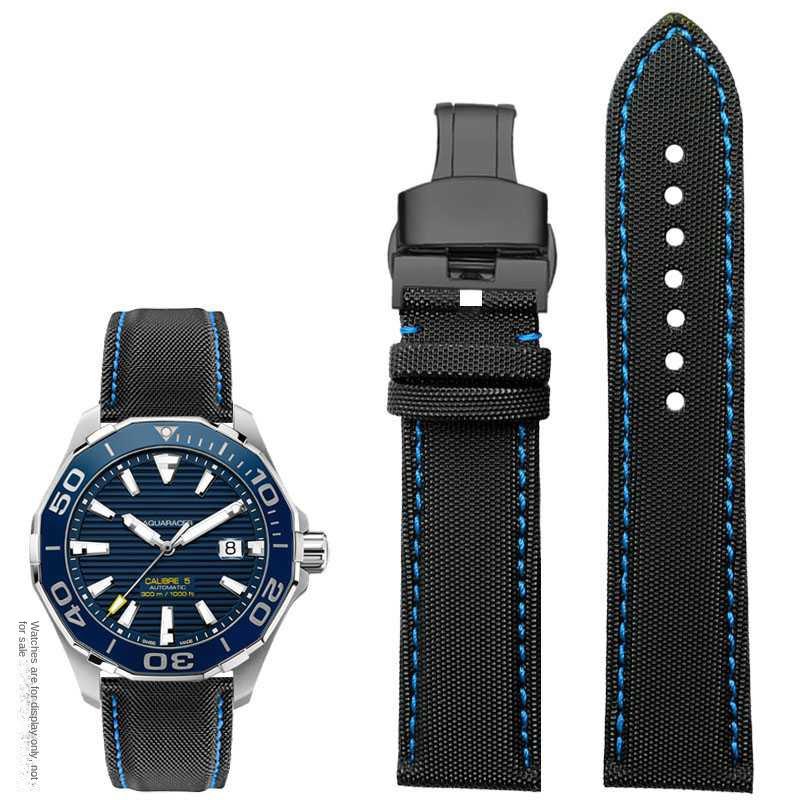 20mm 21mm 22mm 23mm Nylon Leather Bottom Watchband for Mido Helmsman M021 M005 M038 Tudor Seiko Waterproof Watch Strap