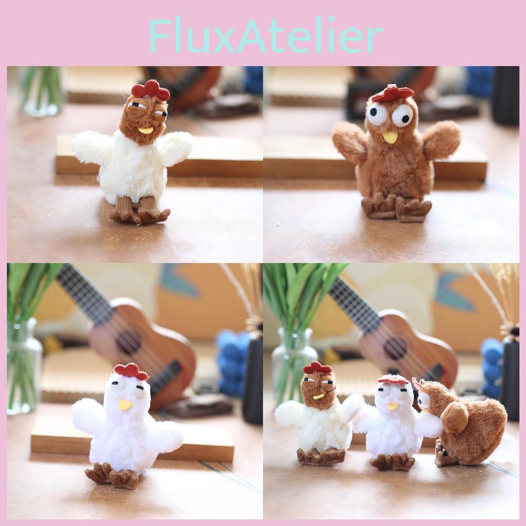 Breloc jucărie de pluș pui drăguț pufos care face baloane, umplut cu bumbac PP