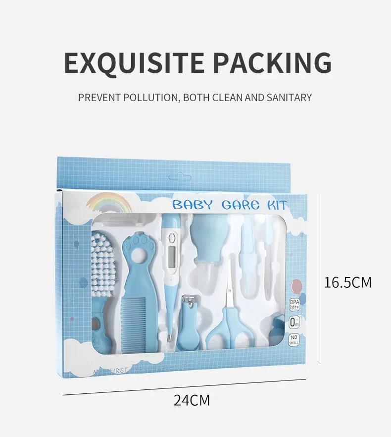 10-delars skötselset för nyfödda - Mjuk borste & kam, nässug & termometer, BPA-fritt säkerhetsmaterial Viktig utrustning