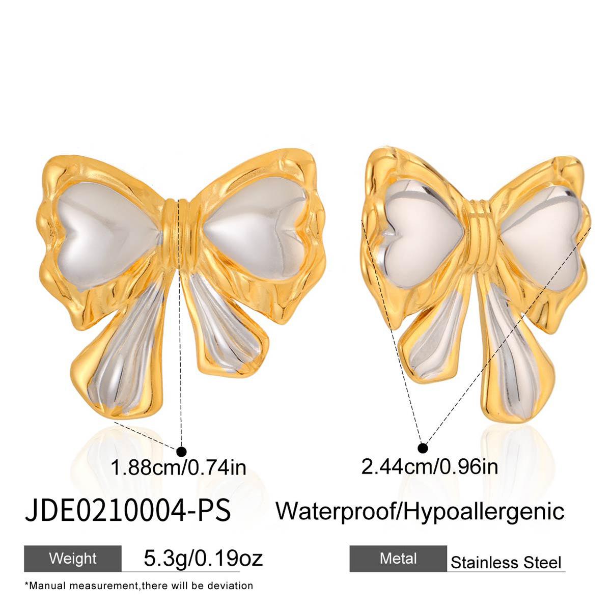Light luxury color matching bow sweet style earrings earrings jewelry