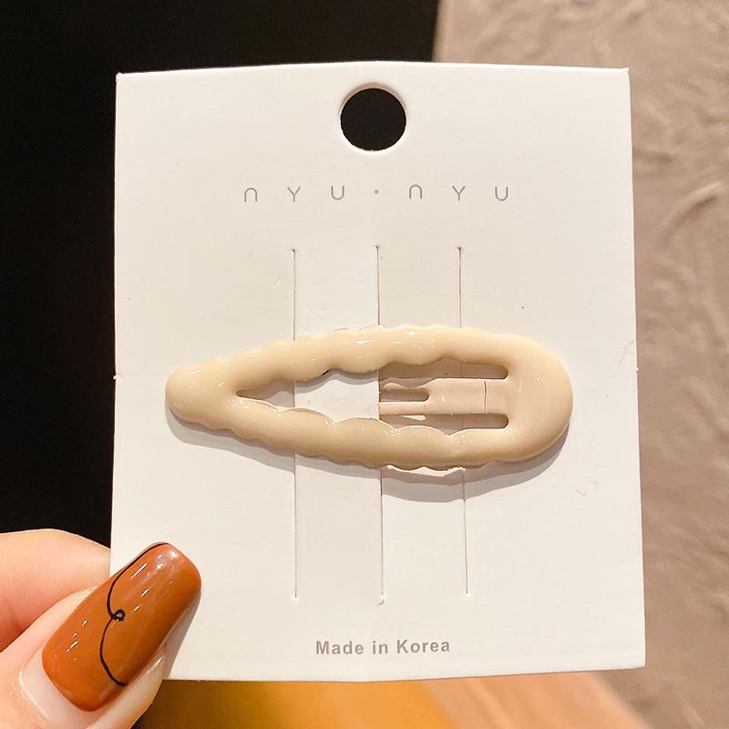 Colorful Teardrop Oval Hair Clips for Women - Stylish Side Bangs & Wavy Hair Accessories