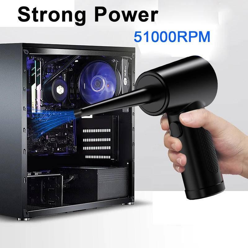 51000RPM Mini Portable Computer Keyboard Air Blower Strong Power Compressed Air Duster Cordless Electric Dust Collector