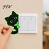 Self Adhesive Socket Decals Glow in The Dark Black Cat Wall Sticker, Luminous Self-Adhesive Light Cute Switch Decal, Decorative Room Decor for Bedroom