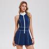 Womens Sporty Tennis Dress With Built-in Bra Sleeveless High-Waist Skort Gym Running Golf Workout