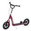 Kinderroller Trittroller, mit 12" EVA-Reifen, Hinterradbremse, Große Räder Roller für 5-12 Jahre, Rot