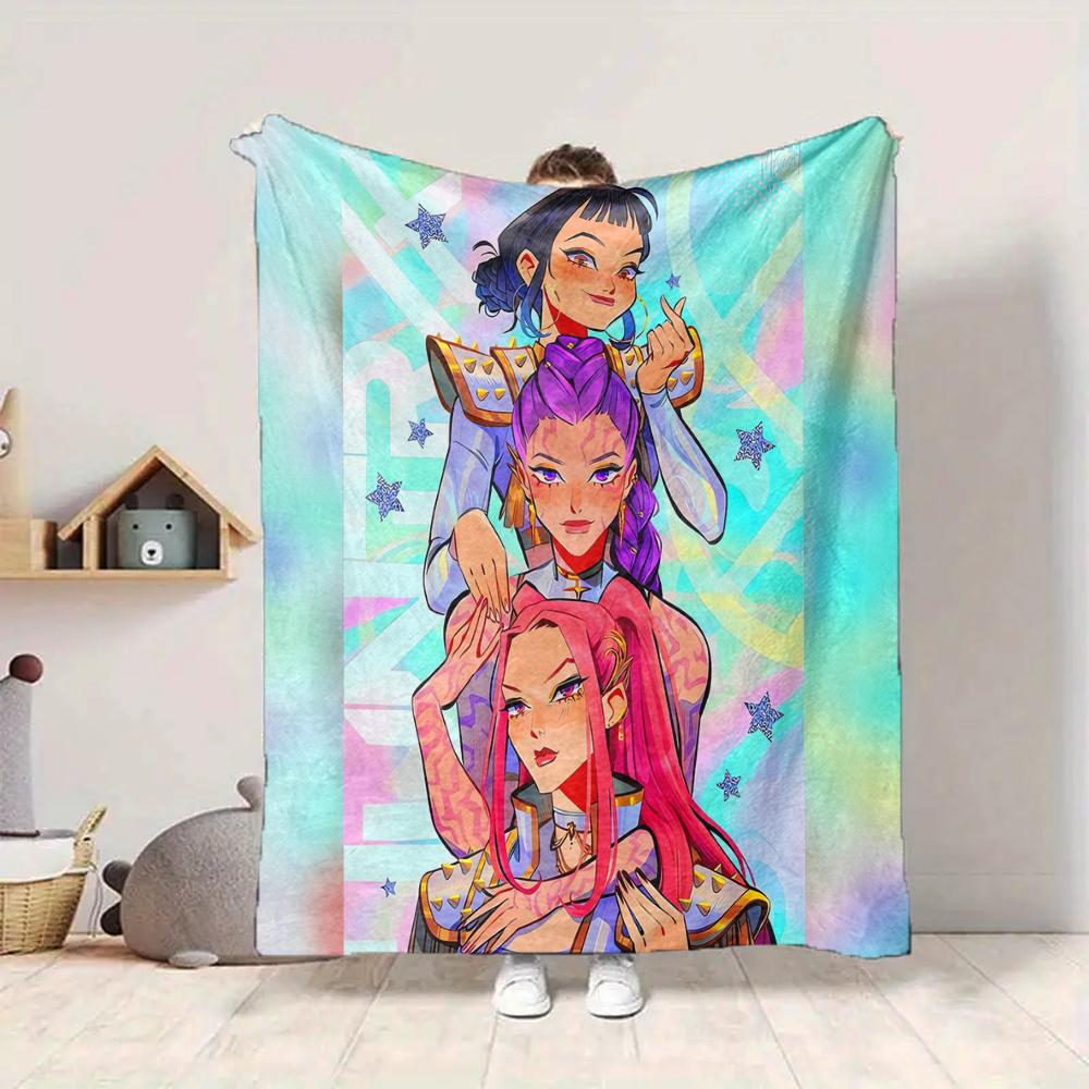 1Pc Fantasy Sisters Flannel Blanket, Soft And Comfortable, Casual Warm, Camping Travel, Christmas, Halloween Xmas Gift L1364
