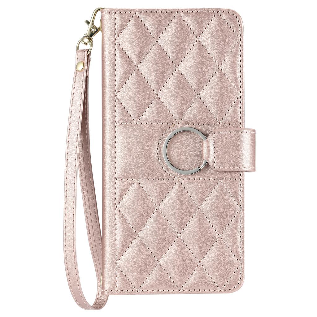 Suitable for Samsung S25 Small Fragrance Crossbody Card Bag Mobile Phone Case S24 Diamond Card Flap Leather Case Women's Leather Case