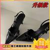 Spring and Summer Fashion High Heels Women's 2025 New French Pointed Thin Heel Bag Head Sandals Fairy Style Single Shoes