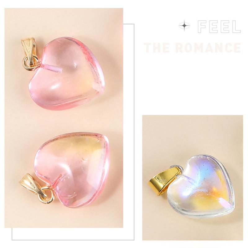 5Pcs/Lot Lampwork  Glass Love Heart Beads Charms Pendant Diy Handmade Jewelry Making Accessories