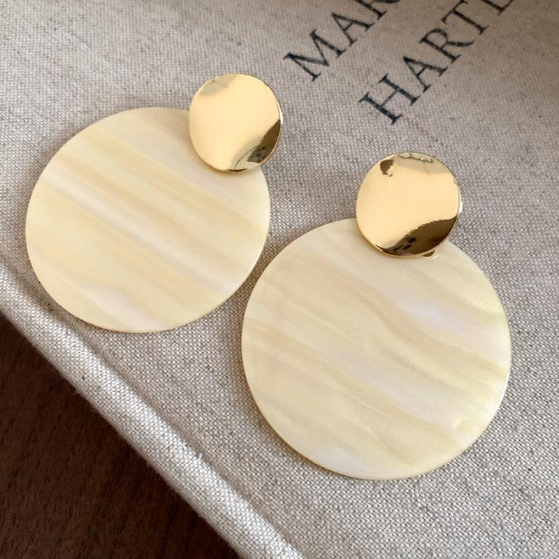 Exaggerated Smudged Round Leopard Print Earrings, High-end Earrings