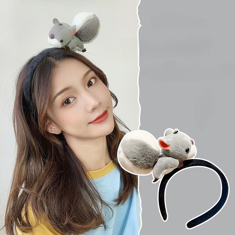 

Make Up Plush Squirrel Headband Squirrel Hair Hoop for Kids Party Hair Accessory
