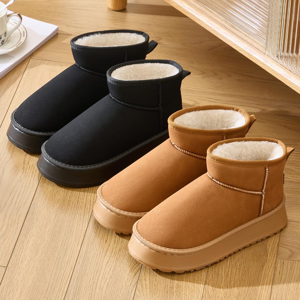 Winter Women Snow Boots Plush Warm Thick Bottom Boots Breathable Soft Non-slip Cotton Boots
