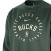 Nike X NBA Collaboration Milwaukee Bucks Dri-Fit Spotlight Logo Print Crew Neck Long Sleeve Sweatshirt Men sweatshirt Cold-Fir-Green FV1799-323