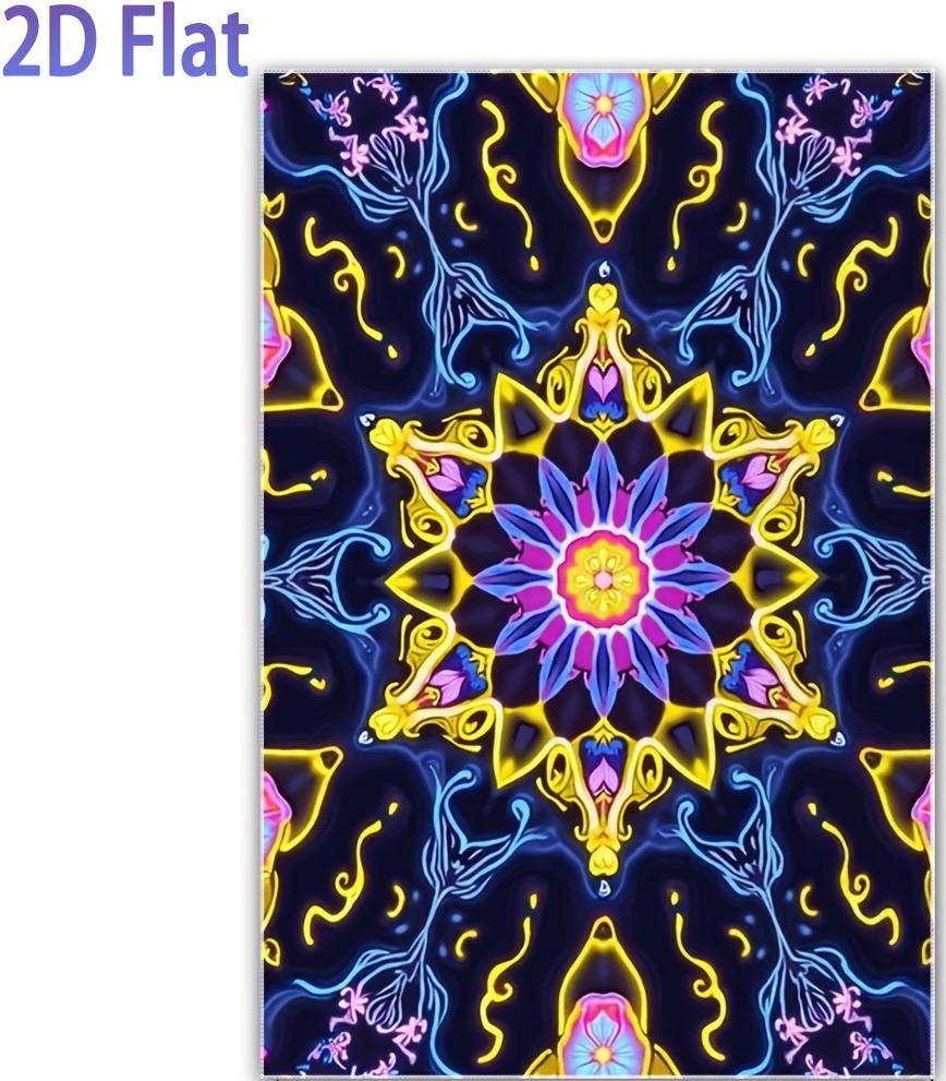 

Neon Mandala Print Bath Towel Printing Bohemian Floral Pattern Hand Towel Soft Absorbent Towel for Bathroom Spiritual Decor W40*H60(CM)