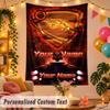 Rocket League Personalized Wall Tapestry Custom Name Text Polyester Hanging Decor Home Room