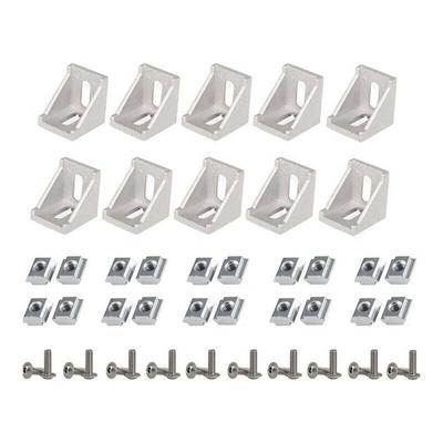 50Pcs Corner Bracket 2020 Series Aluminum Profile Connector Set for 6mm Slot