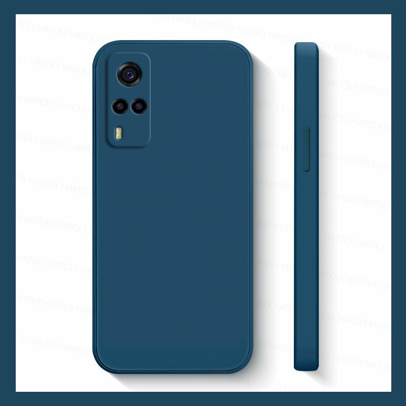 

Для Vivo Y33 Чехол Vivo Y31 Y51 Y51A Y51S Y33 Y53S Чехлы Противоударные Жидкий Силикон Мягкий ТПУ Телефон Задняя Крышка Для Vivo Y33 Vivo Y53S 4G синий