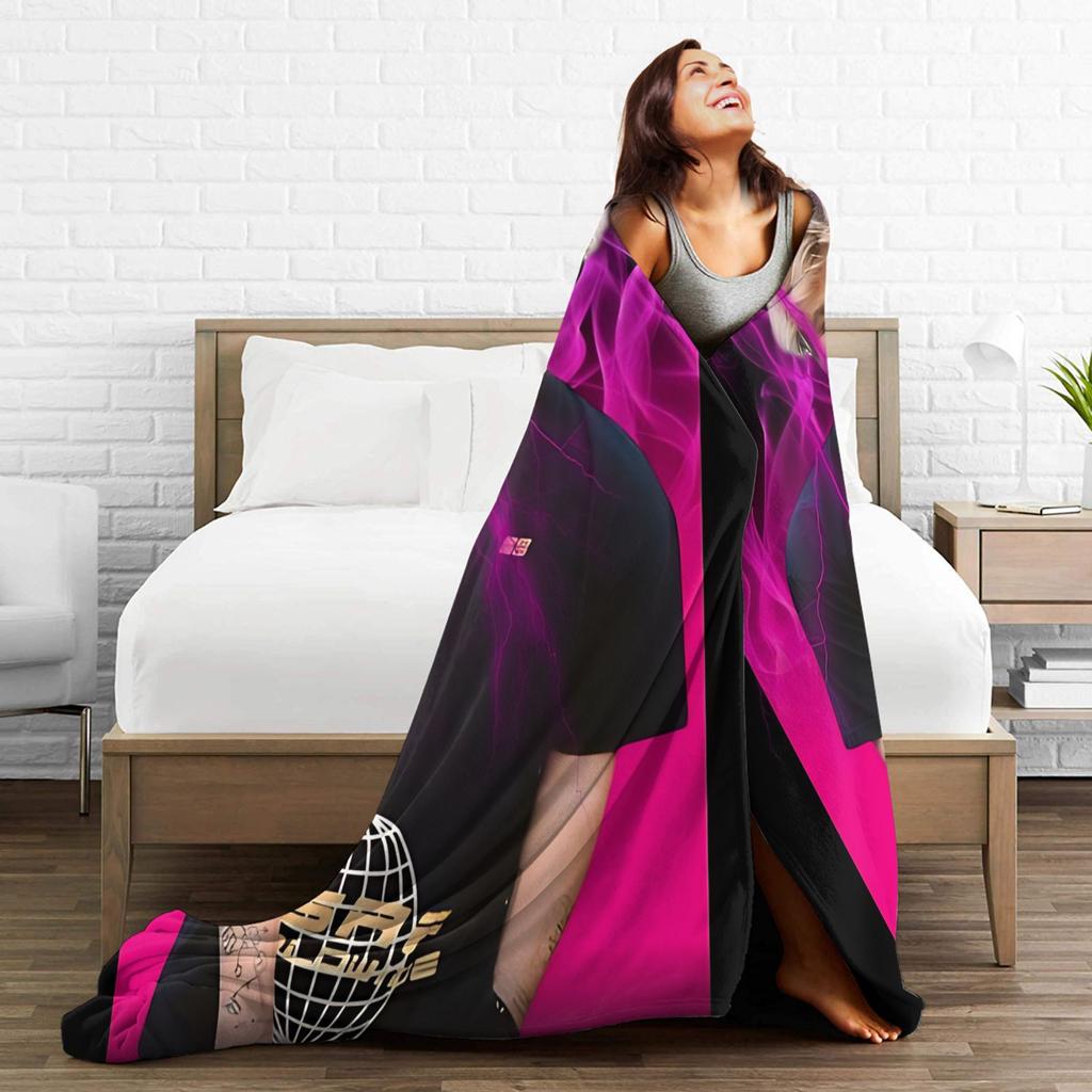 Singer With Pink Alex Warren Blanket  Travel Flannel Throw Blanket For Couch Chair Sofa Bed Warm Soft Custom Quality Bedspread