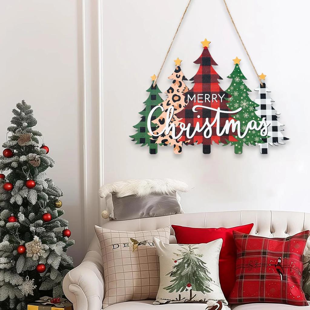 Christmas Wooden Door Hanging Christmas Party Decoration 2025 Xmas Santa Claus Hanging Ornament Navidad Natal New Year Gift 2026