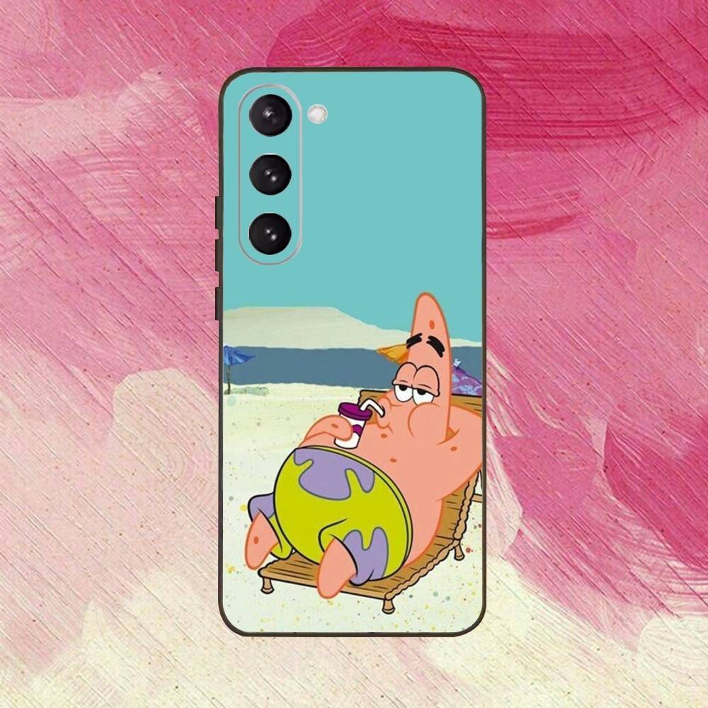 P-Patrick Star S-Spongebob-es Phone Case Black Silicone Soft For Samsung Galaxy A73,A72,A71,A70,A53,A52,A51