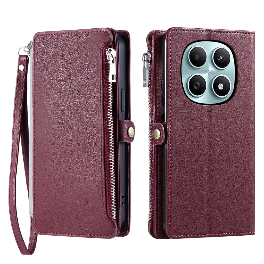 Für Xiaomi Redmi Note 15 4G (Global) Hülle TPU + PU-Leder Geldbörse Handyhülle mit Handgelenkschlaufe