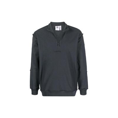 Originals Besticktes Logo Half-Zip Stehkragen Sweatshirt Herren Oberteile Grau HP0417