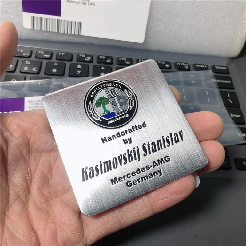 GLC GLB Designer Signature Nameplate Sticker Engine Label Car Sticker For Mercedes Benz AMG GLE GLS CLS GLC CLA GLA GLK C197 R2