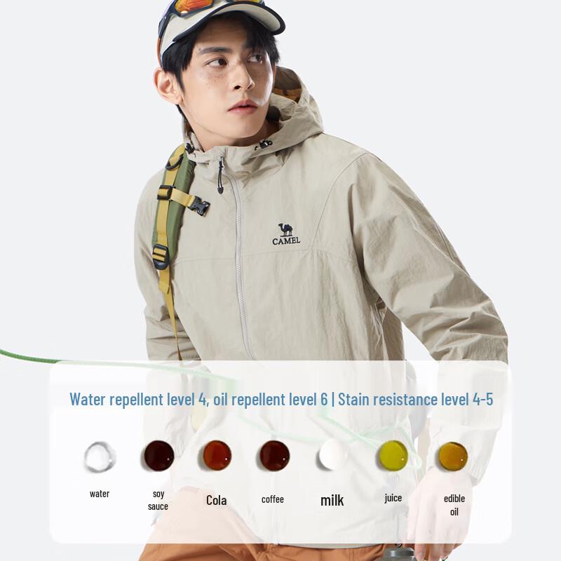 CAMEL Unisex Outdoor Water & Oil Resistant Hooded Jacket M35BA6V062