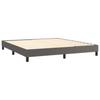 Box Spring Bed with Mattress Gray 160 x 200 cm Faux Leather