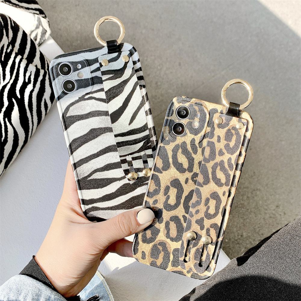 Leopard Print Apple iPhone Case, Fits 11/12 Pro Max, XR/XS Max, 14/13 Wristband