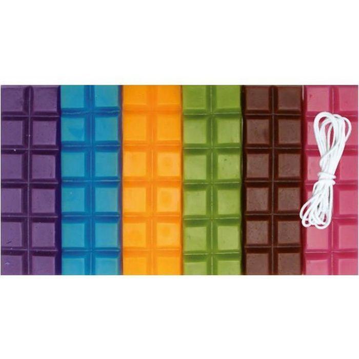 Candle Wax 6 Bright Colors 480 G + Wick