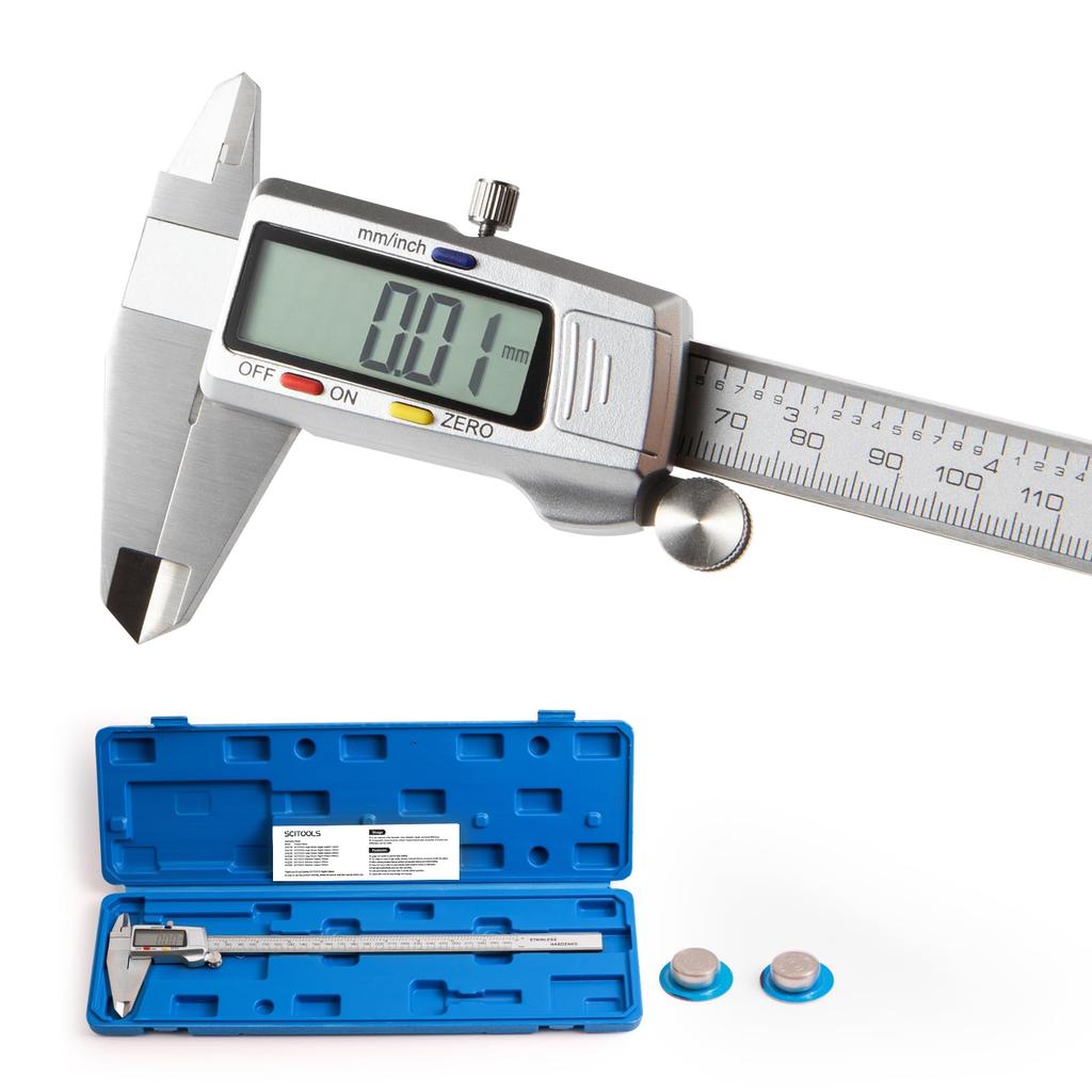 SCITOOLS 300mm Stainless Steel Digital Caliper with Metal Scale and ABS Resin LCD High Accuracy Includes Storage Caliper for Measuring Inner and Outer