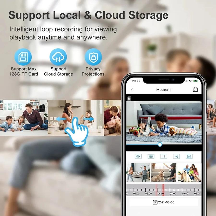 2MP Bulb Surveillance Camera Wifi Smart Home Full Color Night Vision Automatic Human Tracking Zoom Indoor Security Monitor