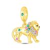 925 Silver Gold Series DIY Charms Beads Inlaid Zirconium Sun Leopard Pendants Fit Bracelet DIY Jewelry Making