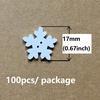 Fashion Ornaments Festival 100Pcs 1.7cm Tree Ornament Christmas Hanging DIY Snowflake Wood Craft Xmas Decor
