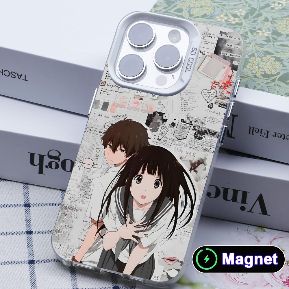 Hyouka Chitanda White Translucent MagSafe Mobile Phone Case for iPhone 17 16 15 14 13 12 11 X XR XS Air Pro Max Plus Cover