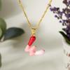 Colorful Bubble Initial Pendant Necklace - 26 Letter Clavicle Chain Jewelry