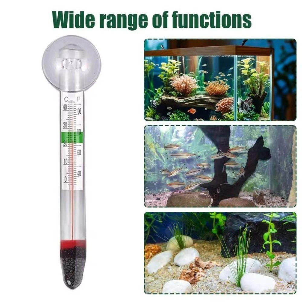 Submersible Glass Aquarium Thermometer with Suction Cup Waterproof Water Thermometer Floating Fish Tank Thermometer
