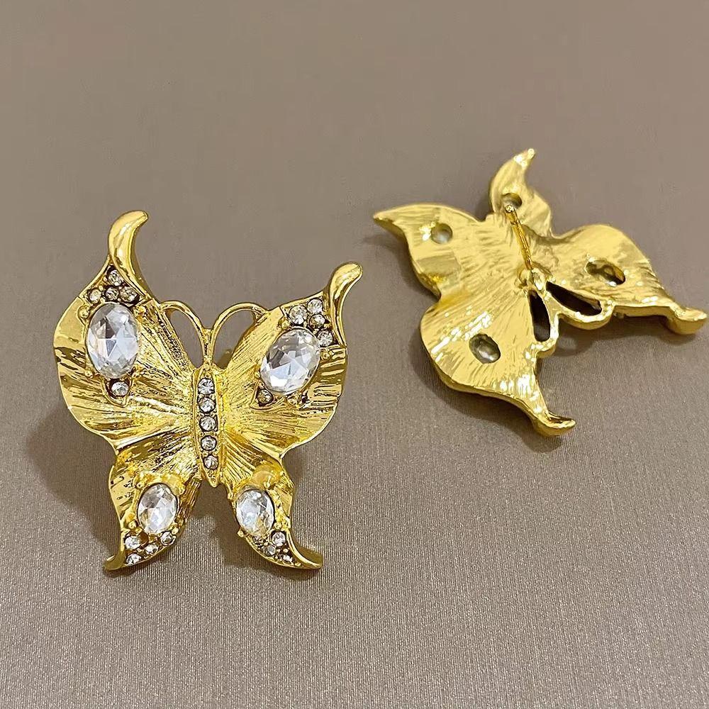Sparkling Butterfly Earrings Vintage Ear Studs Luxury Women Jewelry Accessory  Party