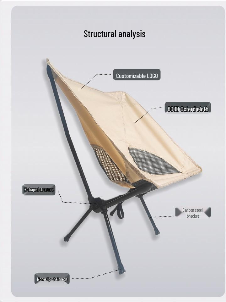 Lightweight Foldable Moon Chair for Outdoor Camping and Fishing