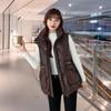 Women's 2022 Korean-Style Hooded Down Cotton Vest: Loose, Plus Size, Sleeveless, Thick, Mid-Length for Autumn/Winter