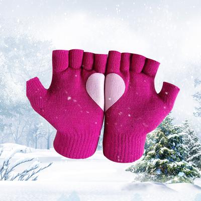 Winter Halb-Finger Paarhandschuhe Gestrickt Frostschutz und Warm Mode Magische Handschuhe