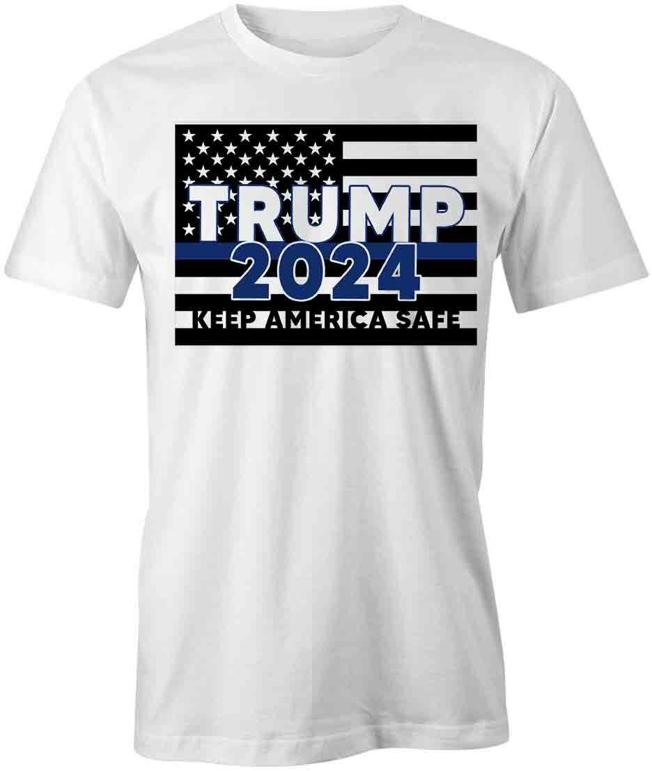 TRUMP 2024 KEEP AMERICA SAFE TShirt Tee Short-Sleeved Cotton CLOTHING S1WSA583 XXL