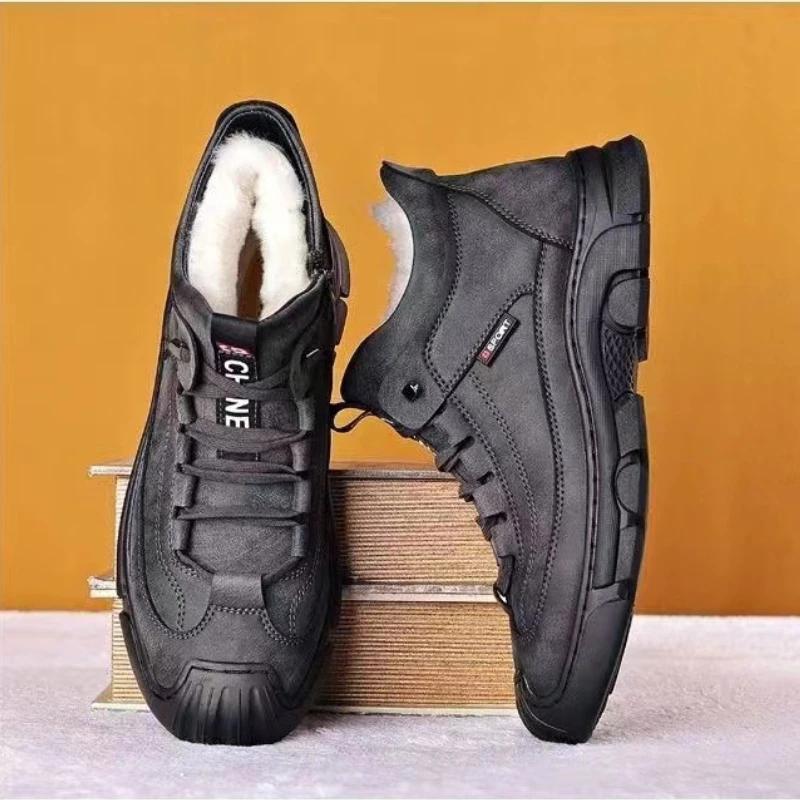 Fashion 2024 Winter New Men's Cotton Shoes Outdoor thick warm snow boot Casual non slip soft soled shoe Fashion comfortable male boots