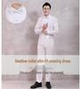 Men's Long Sleeve White Ruffled Dress Shirt for Weddings & Stage Performances